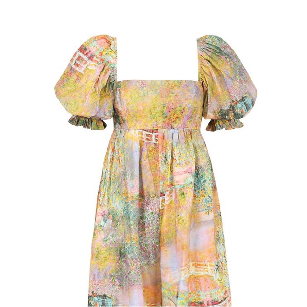 Selkie The Bridge Cottage Puff Mini Dress in Monet Size XS